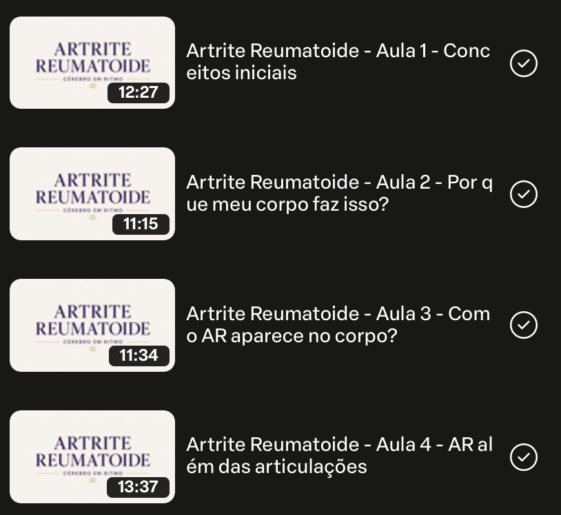 Aulas de Artrite reumatoide